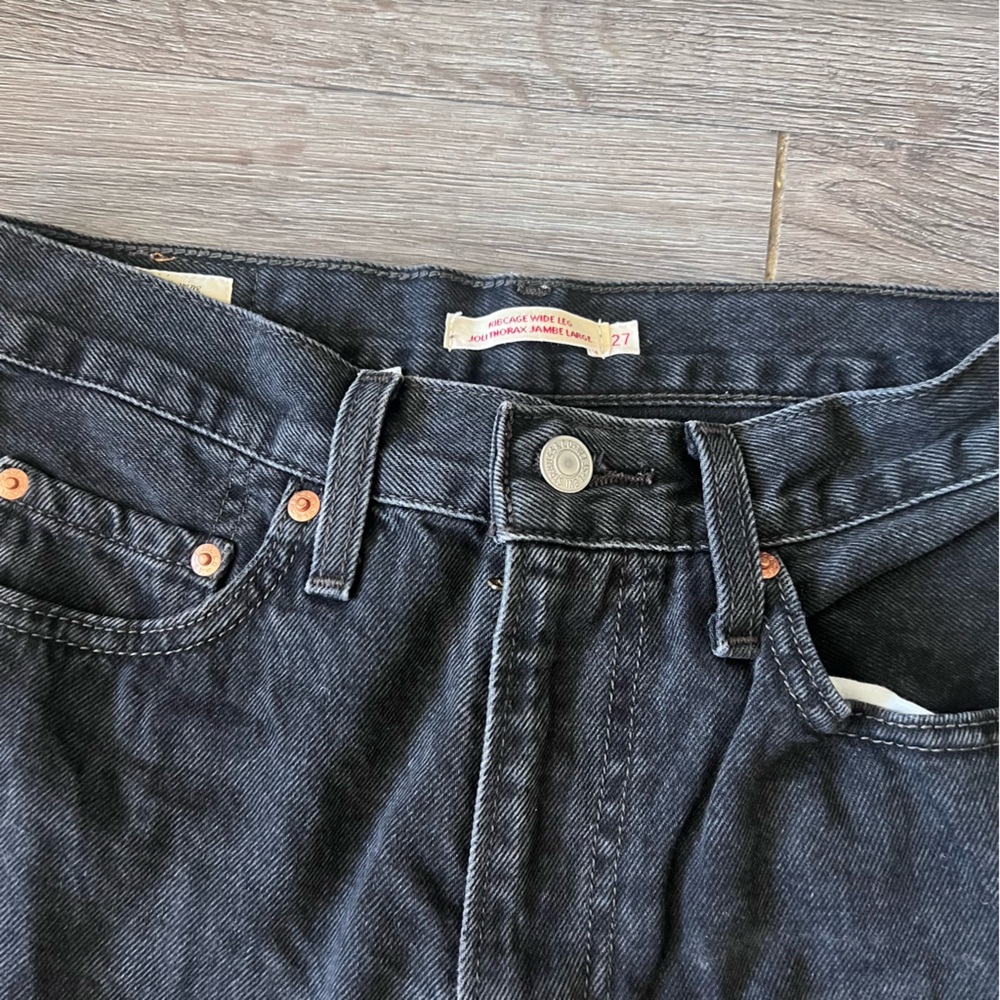 Levi's Black Wide Leg Flare Jeans- Ribcage